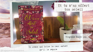 et tu m'as offert ton soleil virginie sarah lou happybook livres addict avis chronique