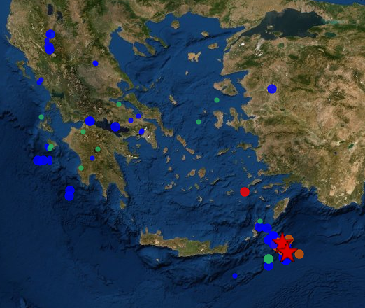 Ισχυρός σεισμός 5,3 Ρίχτερ ανοιχτά της Καρπάθου