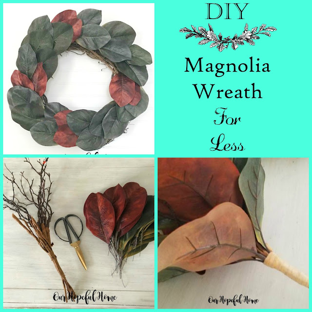 magnolia wreath leaves bouquet collage