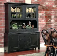 Black dining room hutch with cool design