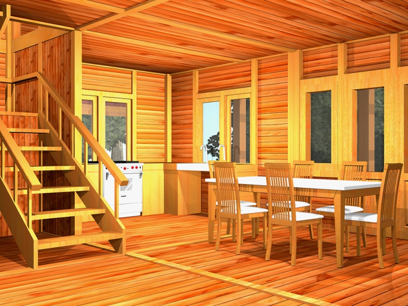 Gambar interior desain rumah kayu - desain gambar 