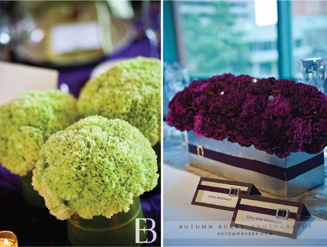 As you can see carnations look fabulous as centerpieces