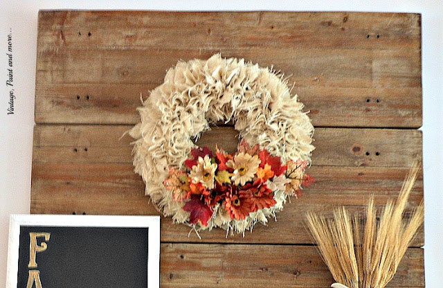 Vintage, Paint and more... DIY burlap wreath for a Fall mantel