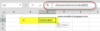 VBA: Obtener el número de serie de un disco duro (o partición).