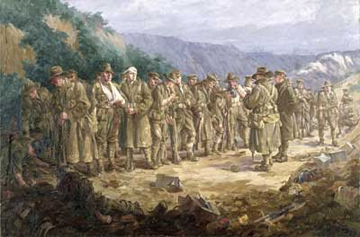 Silas executed this painting in London in about 1920 on commission for the Australian War Records Section