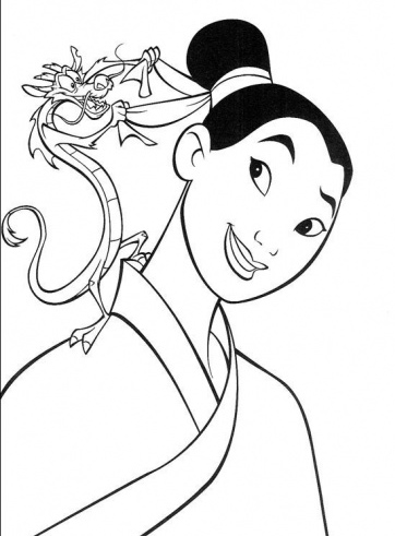 Download 7 Beautifull Princess Mulan Characters Coloring Pages