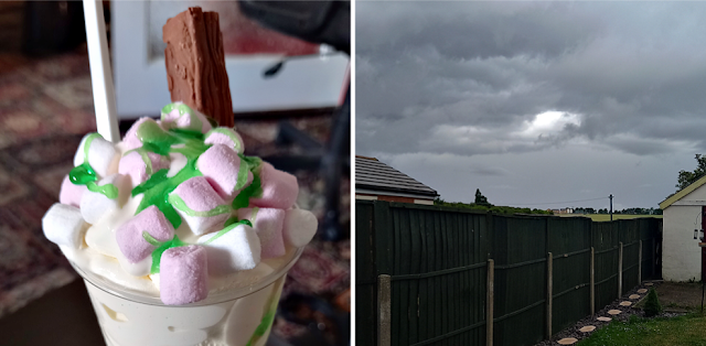 Ice cream and grey sky