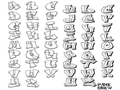 Graffiti Alphabet AZ Sketch Type by Pane Crew