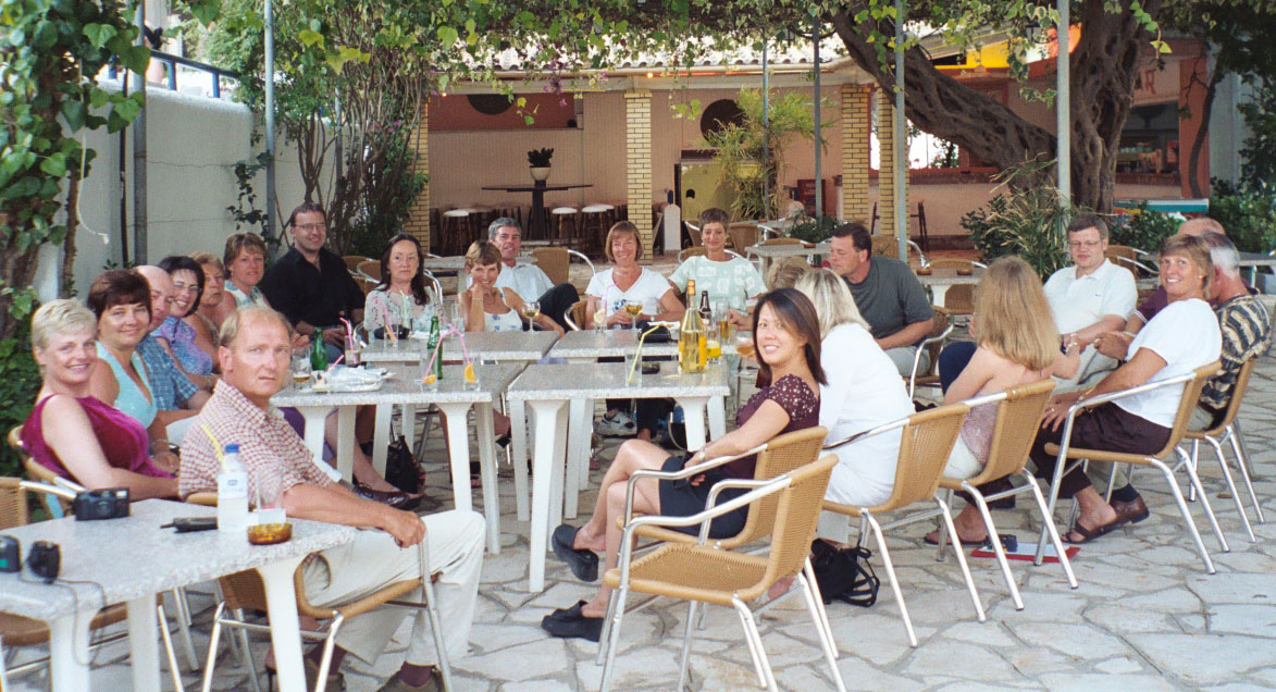 Is This Mutton's Gail Hanlon with the group she met in Corfu in 2003 including a best friend and her current husband