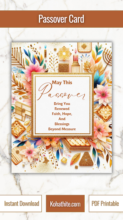 May This Passover Bring You Renewed Faith, Hope And Blessings Beyond Measure Pesach Greeting Card Printable Instant Download Jewish Design Image