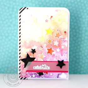 Sunny Studio Stamps:  Stars & Stripes Let's Celebrate Watercolor Star card by Anni.