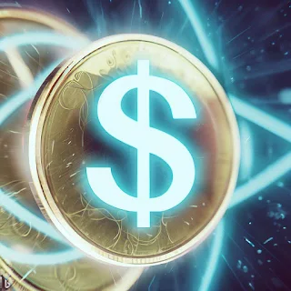 A quantum coin with a dollar sign