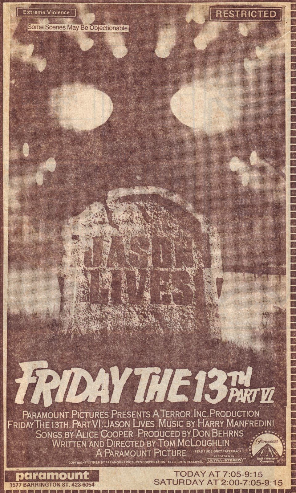 1986 Friday The 13th Part VI: Jason Lives