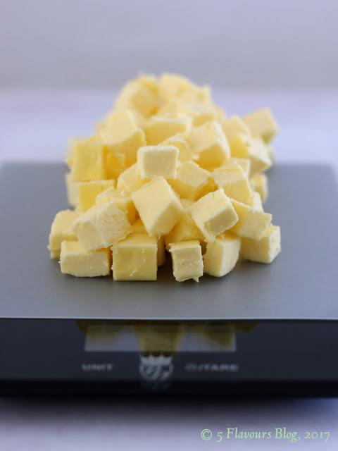 Butter on a kitchen scale