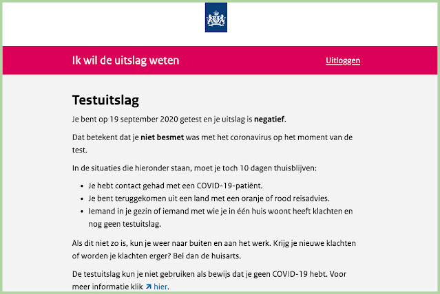 Uitslag Coronatest