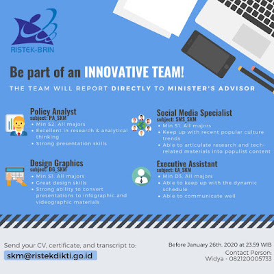 Mari menjadi bagian dari Tim Inovatif! Kementerian Riset dan Teknologi