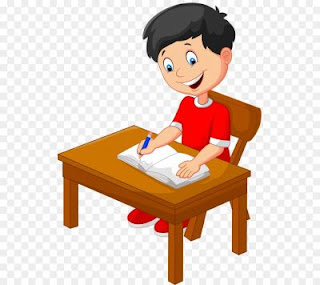 graphic of successful by writer sitting at table and jotting down his ideas