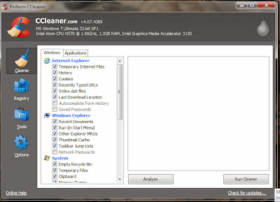 CCleaner V4.07 untuk windows 7