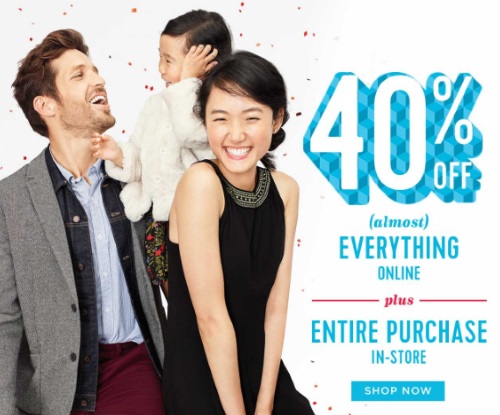 Old Navy Cyber Monday 40% Off + $10 Kids Jeans/$12 Adult Jeans