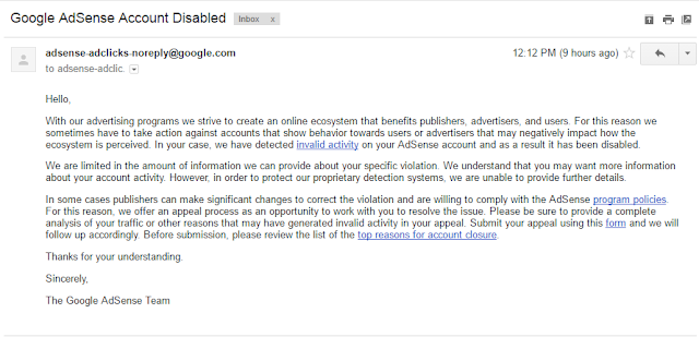 email adsense disabled