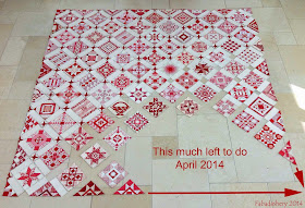 Red and White Nearly Insane Quilt - April 2014