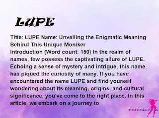 meaning of the name "LUPE"