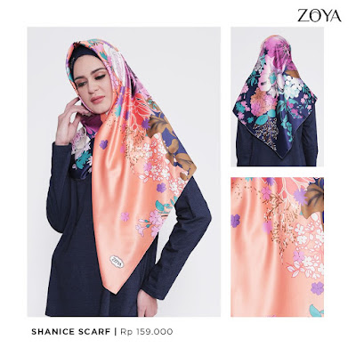 scarf zoya, segiempat zoya, kerudung zoya terbaru, koleksi terbaru zoya 2018