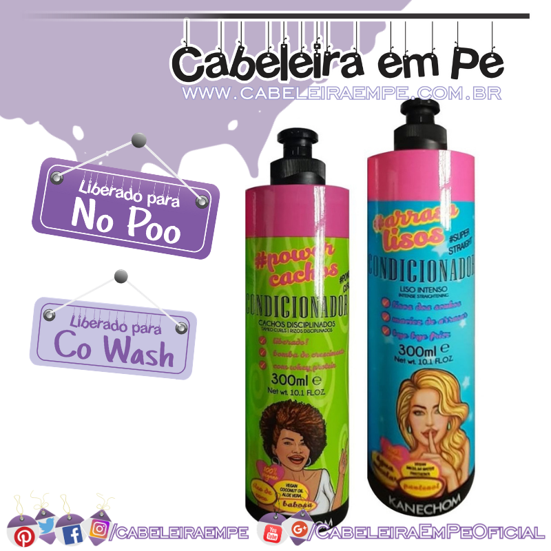 Condicionadores # Power Cachos e # Arrasa Lisos - Kanechom (No Poo e co wash)