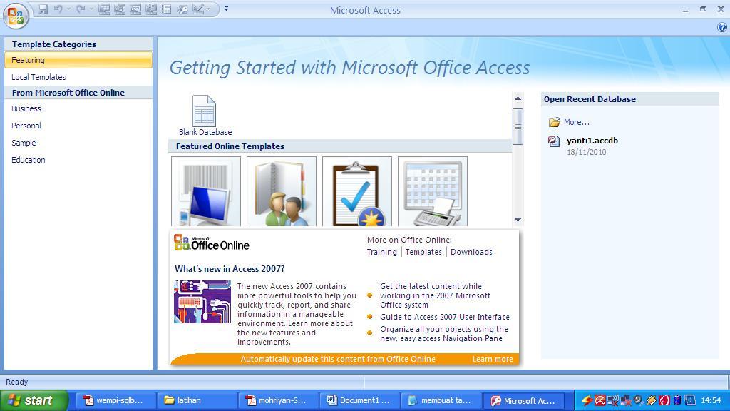 Berbagi Bersama: Belajar SQL Basic di MS Access 2007