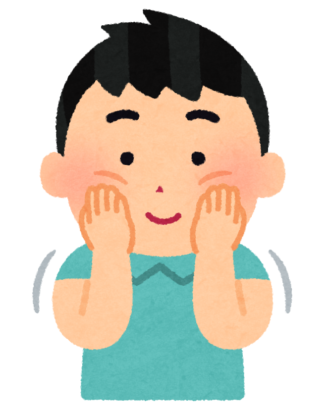 頬のマッサージのイラスト 男性 かわいいフリー素材集 いらすとや