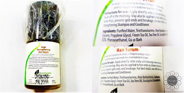 Zenutrients Philippines | Guaranteed Natural & Organic: Gugo Strengthening Hair Serum Ingredients (Review at www.TheGracefulMist.com)