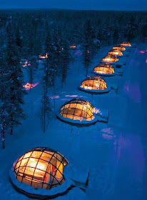 Igloos with a view of the Aurora, Northern Lights