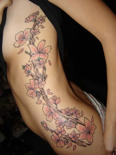 New Beautiful Flower Tattoo On Side Body