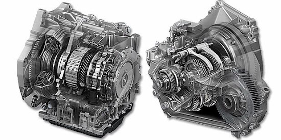 Automatic transmission (left) and manual (right) who claimed to be more efficient and lightweight Mazda