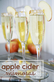 Apple cider mimosas recipe. Perfect cocktail for a fall brunch, baby shower, or wedding. 