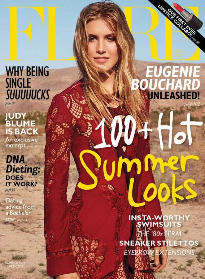 Eugenie Bouchard is glamorous for Flare Magazine June 2015