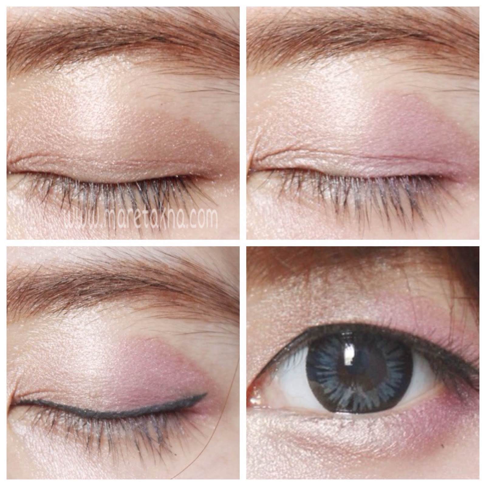 Maretakha Simple Sweety Pink Eye Make Up Tutorial Office Look