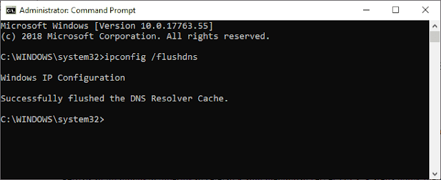 Hapus Cache DNS Windows