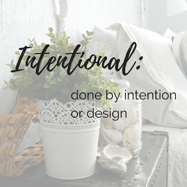 My word of the year for 2018 is Intentional, which means by intention or design.