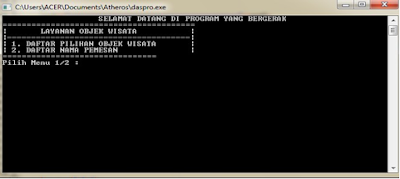 Program Layanan Objek Wisata Menggunakan Bahasa C++