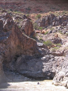 Charlie MacArthur at the entrance to the 'Room of Doom' after negotiating 'Skull' rapids