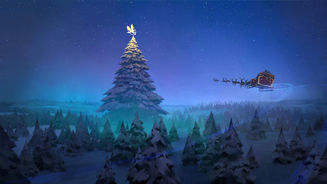 Santa Claus Reindeer Sleigh Desktop Wallpaper