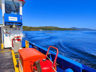 Tiny car ferry across to Jura