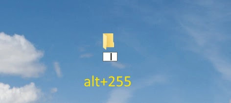 For the name, enter the invisible character that you will get by holding "Alt" and entering the number 255 via the Num keypad. If you fail, copy it from here (between quotes): " ".