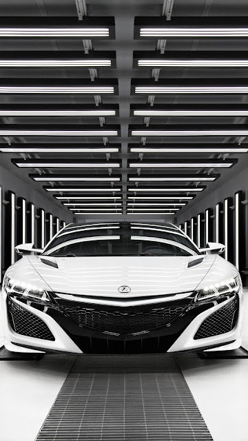  Acura NSX White Monochrome HD Wallpaper.