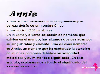 significado del nombre Annis