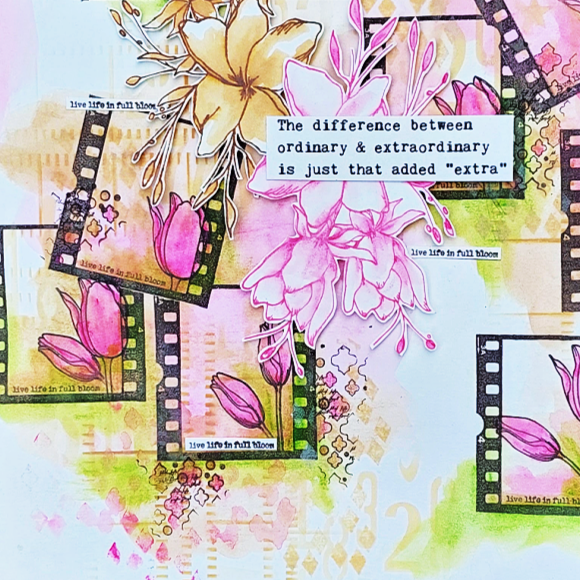 Art journal page featuring Shady Designs Frame By Frame Collection by Lou Sim