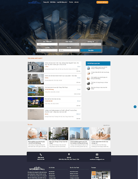 Template blogger bất động sản có chức năng đăng tin