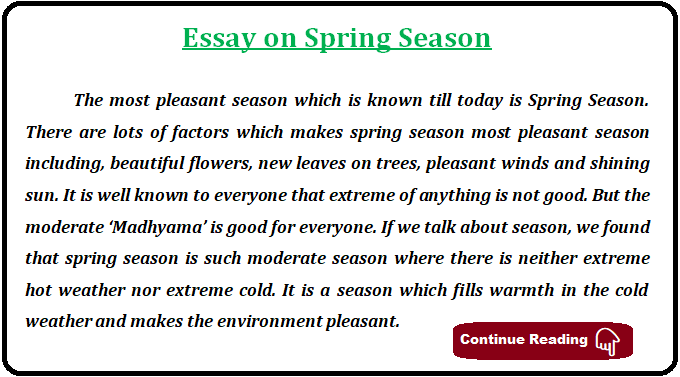 Essay on Spring Season in English, Essay on Spring Season, Spring Season Essay, Spring Season Essay in English