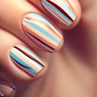 Stripes nail art design